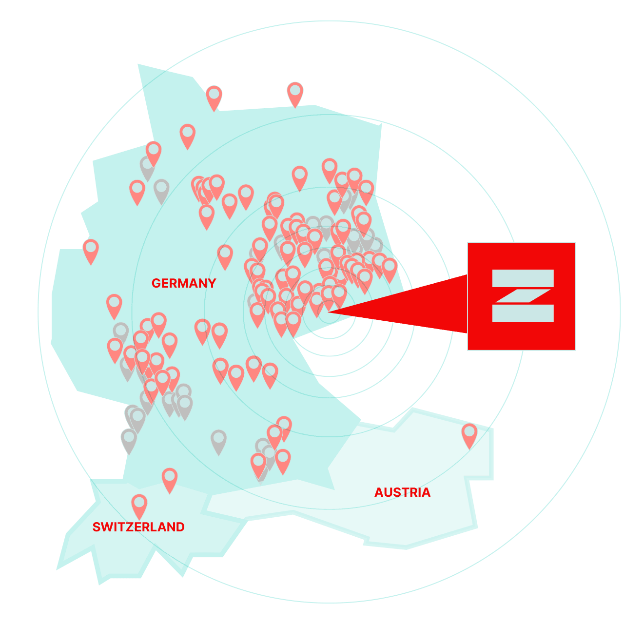 Map – ZUKOS security solutions in Germany and the DACH region